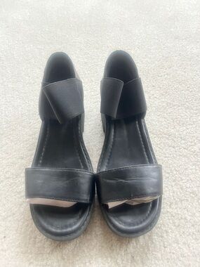 Silence + noise Black Elastic Strap Sandals